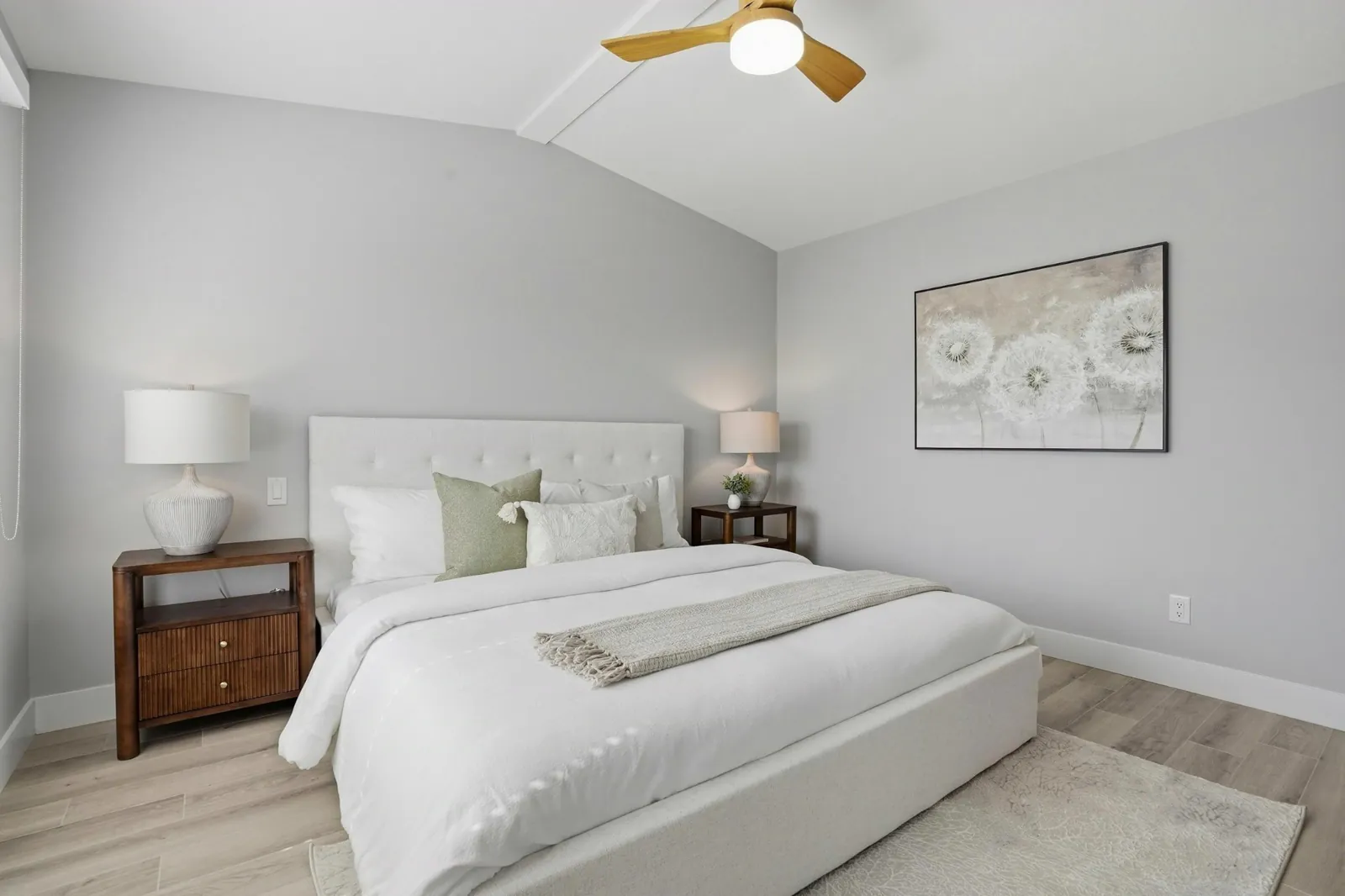 Bedroom staged by West Coast Interiors