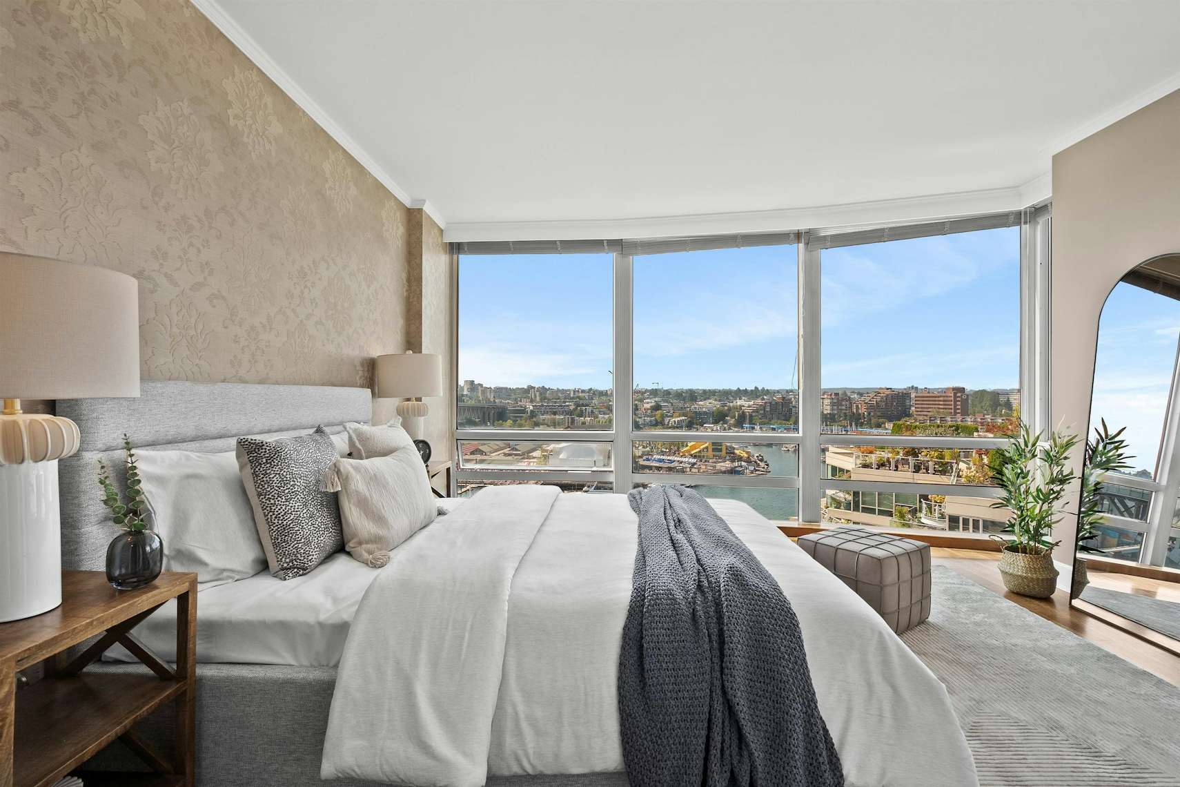 Bedroom staged by West Coast Interiors