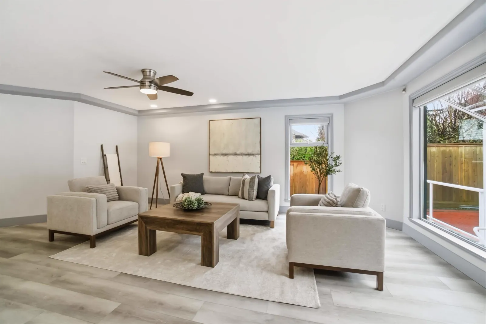 Living room staged by West Coast Interiors