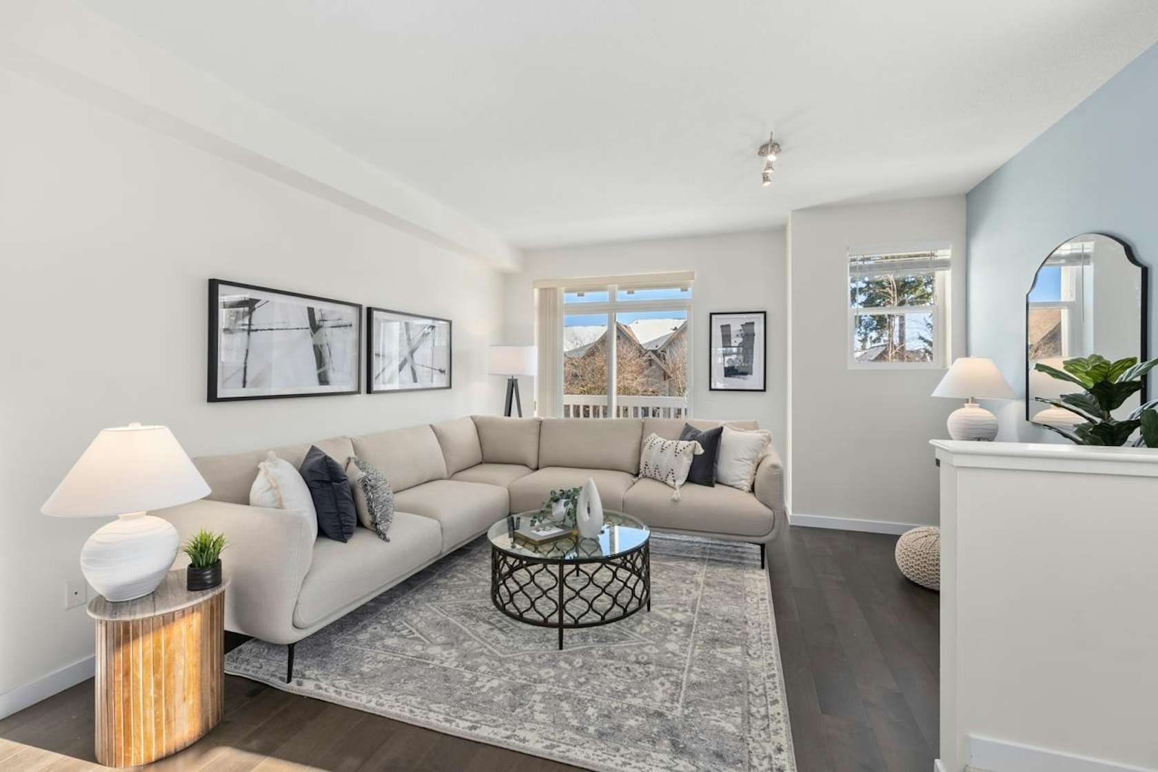 Living room staged by West Coast Interiors